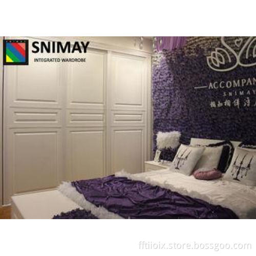 MDF Board White Wooden House Furniture Sliding Mirrored War
